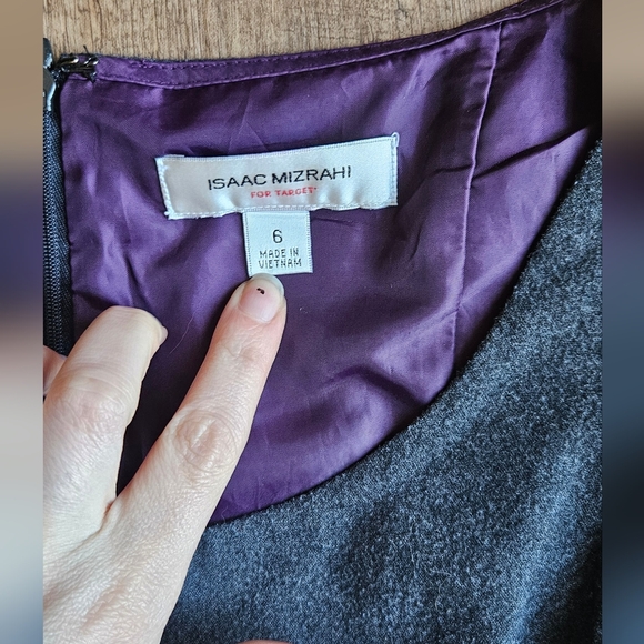 Isaac Mizrahi for Target grey wool blend purple fit and flare size 6 - Picture 2 of 4